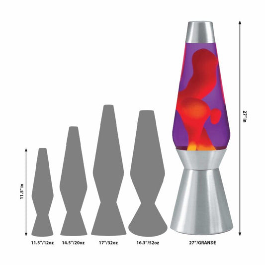 27″ LAVA Lamp Grande – Yellow/Purple/Silver - US 9744