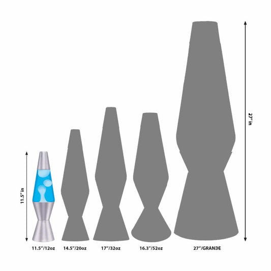 11.5″ LAVA Lamp – White/Blue/Silver - US 8472