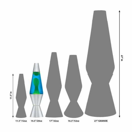 14.5” LAVA Lamp – Yellow/Blue/Silver - US 1860