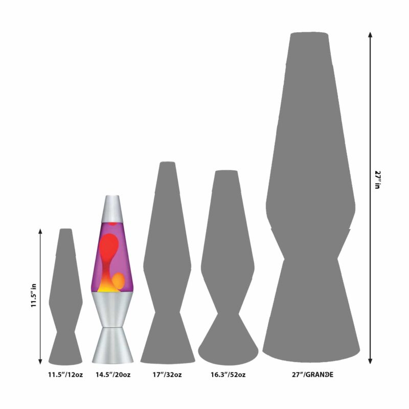 14.5” LAVA Lamp – Yellow/Purple/Silver - US 9216