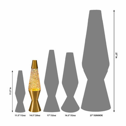 14.5″ LAVA Lamp Rainbow Glitter – Clear/Gold - US 9967