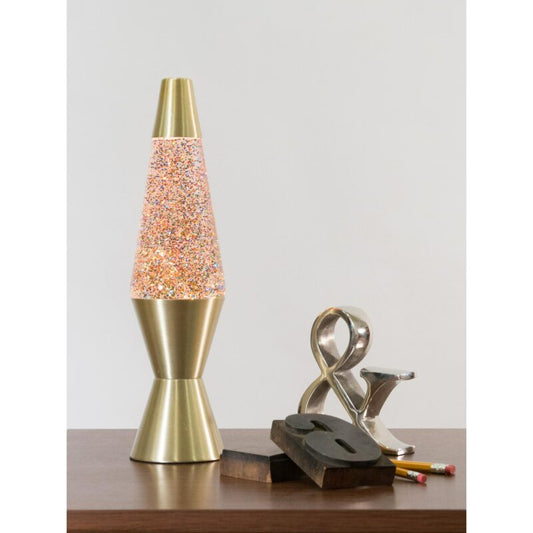 14.5″ LAVA Lamp Rainbow Glitter – Clear/Gold - US 9967