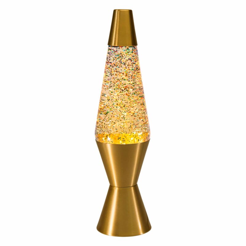 14.5″ LAVA Lamp Rainbow Glitter – Clear/Gold - US 9967