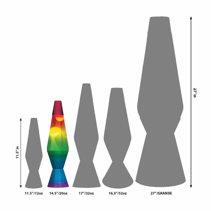 14.5” LAVA Lamp Rainbow – White/Clear/Tricolor - US 3943