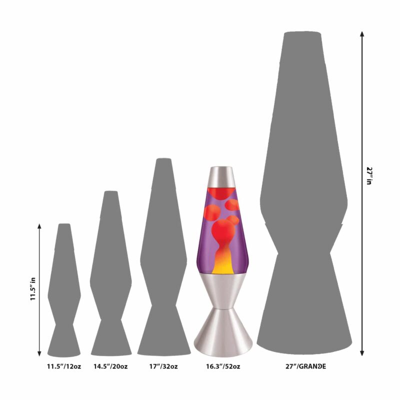 16.3″ LAVA Lamp – Yellow/Purple/Silver - US 5221